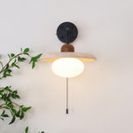 Load image into Gallery viewer, Travertine and Walnut Accent Wall Lamp - product view 12