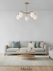 Talvior Faceted Glass Chandelier - Modern 5 Light Glass Lighting