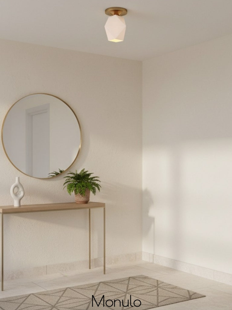 Talvior Geometry Glass Ceiling Light - Faceted Glass Flush Mount Style