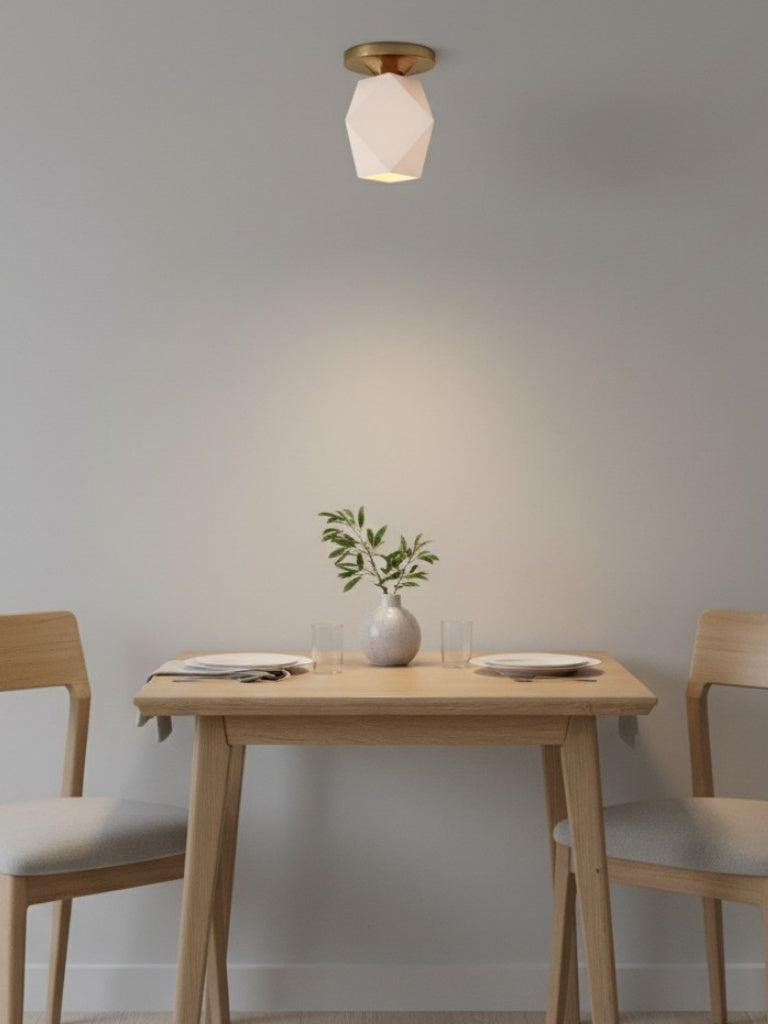 Talvior Geometry Glass Ceiling Light - Faceted Glass Flush Mount Style