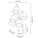 Load image into Gallery viewer, Bell-Flower Rechargeable Motion Sensor Wall Sconce - dimension drawing 5