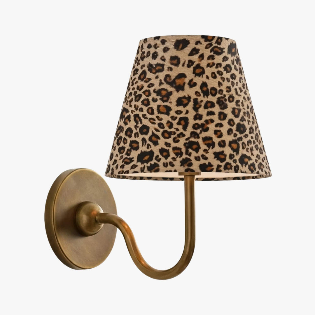 Lámpara de Pared con Pantalla Clásica Leopardo Luvora - Estilo Vintage para Iluminación de Dormitorio
