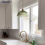 Bild in Gallery-Viewer laden, Verdoma Mid-Century-Modern Hängeleuchte aus strukturiertem Glas – Vintage-Stil für Esszimmer