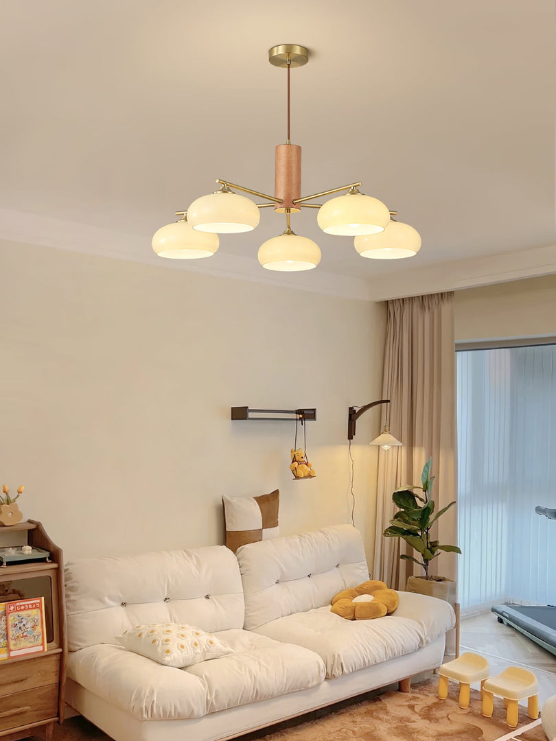 Medieval Log Style Vintage Glass Chandelier