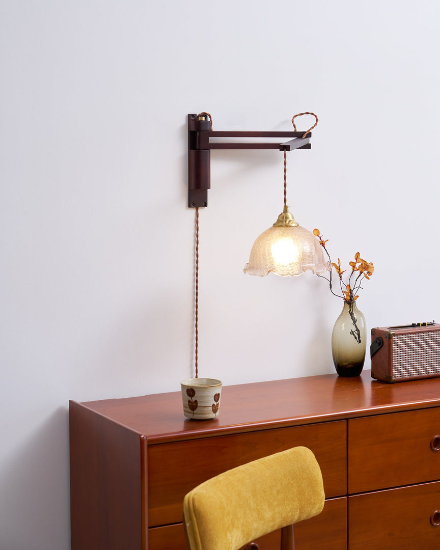Five-Style Vintage Glass Plug-In Wall Lamp product view