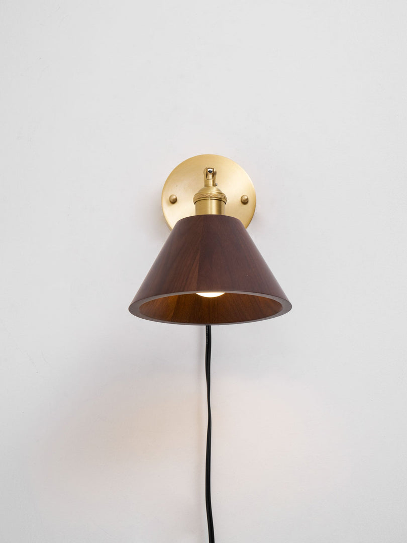 Retro Walnut Wood Plug-In Wall Light with Inline Switch - product image 15