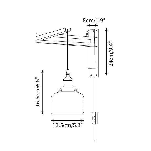Five-Style Vintage Glass Plug-In Wall Lamp product view