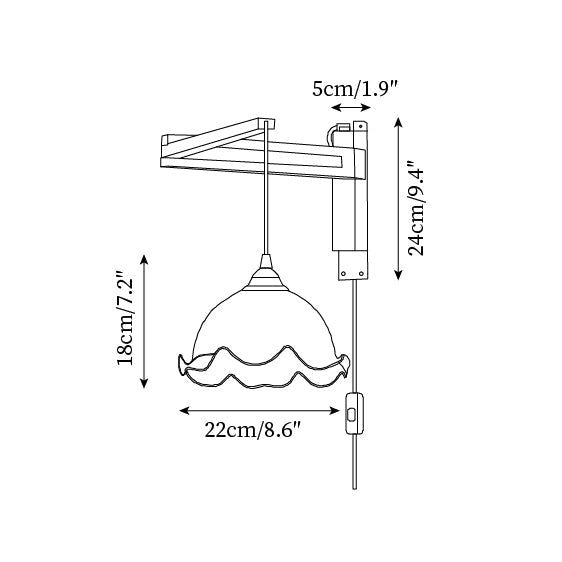 Five-Style Vintage Glass Plug-In Wall Lamp product view
