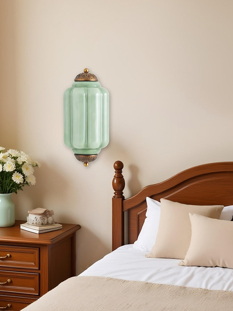 Vintage Milk Glass Flush Eloise Wall Sconce for Bedside Hallway