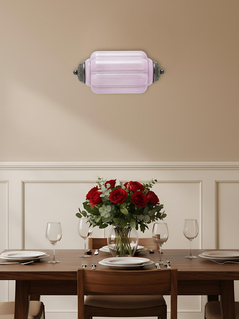 Vintage Milk Glass Flush Eloise Wall Sconce for Bedside Hallway