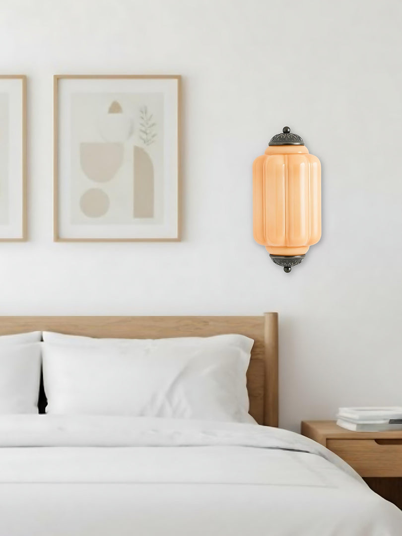 Vintage Milk Glass Flush Eloise Wall Sconce for Bedside Hallway