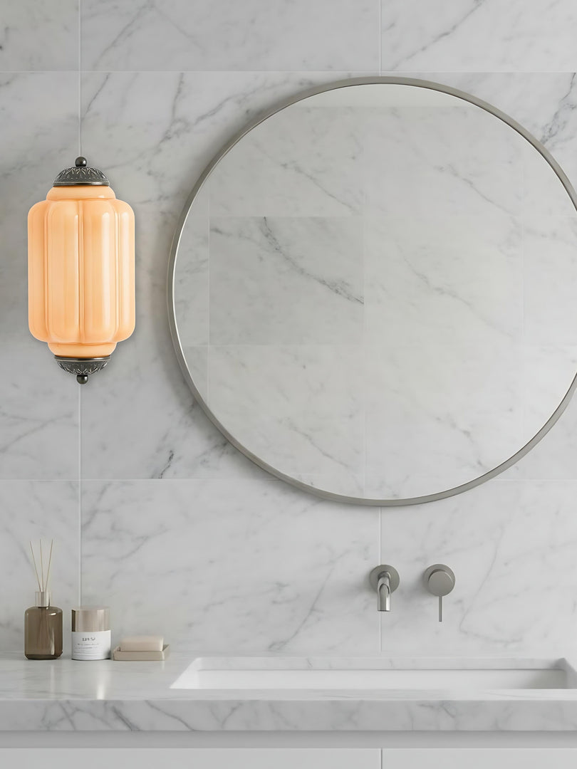Vintage Milk Glass Flush Eloise Wall Sconce for Bedside Hallway