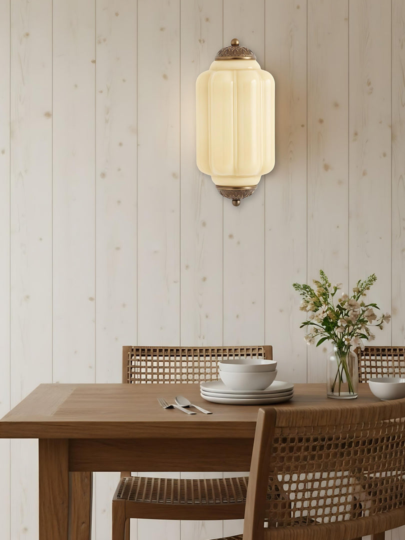 Vintage Milk Glass Flush Eloise Wall Sconce for Bedside Hallway