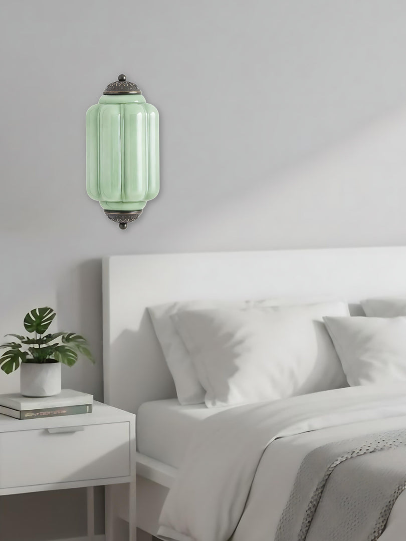 Vintage Milk Glass Flush Eloise Wall Sconce for Bedside Hallway