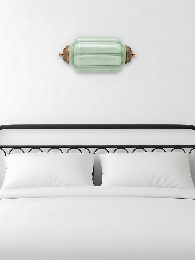 Vintage Milk Glass Flush Eloise Wall Sconce for Bedside Hallway