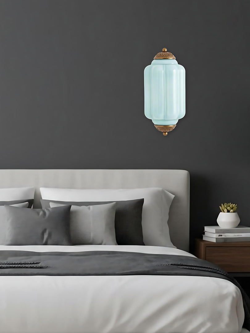 Vintage Milk Glass Flush Eloise Wall Sconce for Bedside Hallway