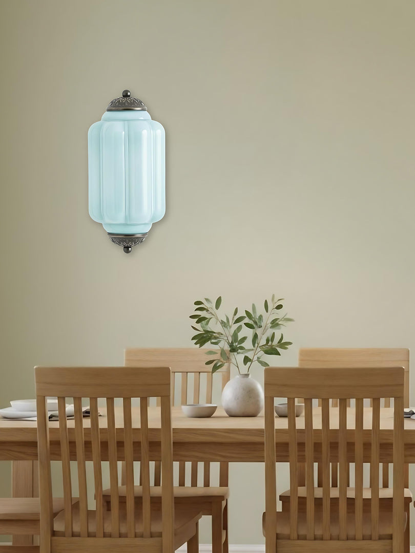 Vintage Milk Glass Flush Eloise Wall Sconce for Bedside Hallway