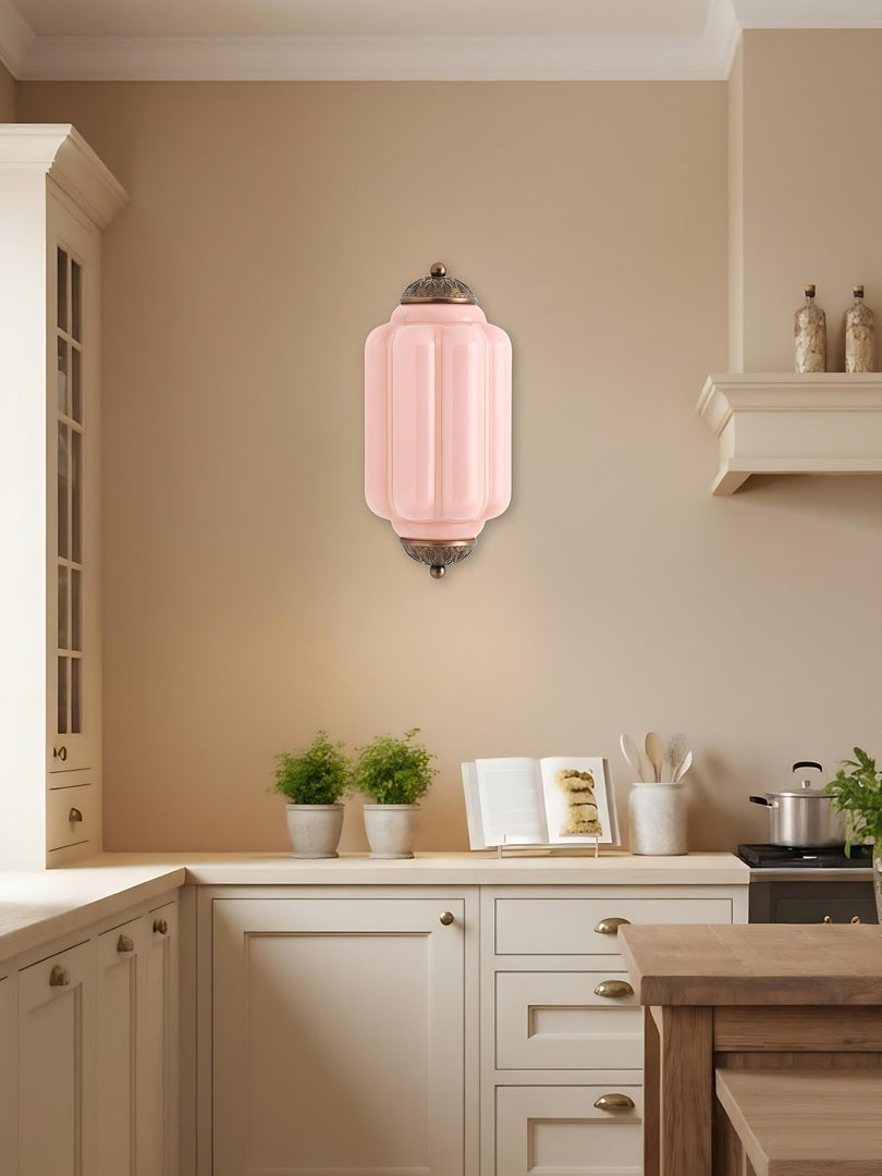 Vintage Milk Glass Flush Eloise Wall Sconce for Bedside Hallway