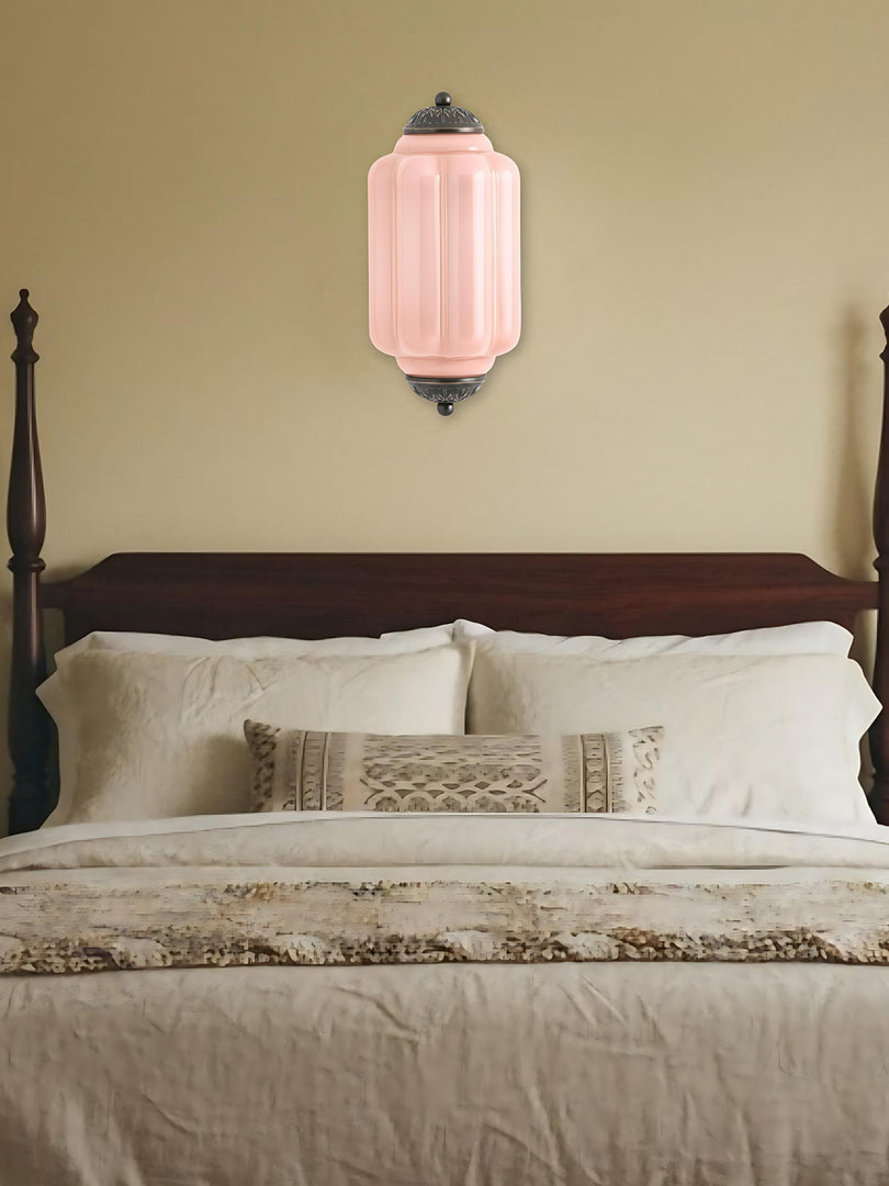 Vintage Milk Glass Flush Eloise Wall Sconce for Bedside Hallway
