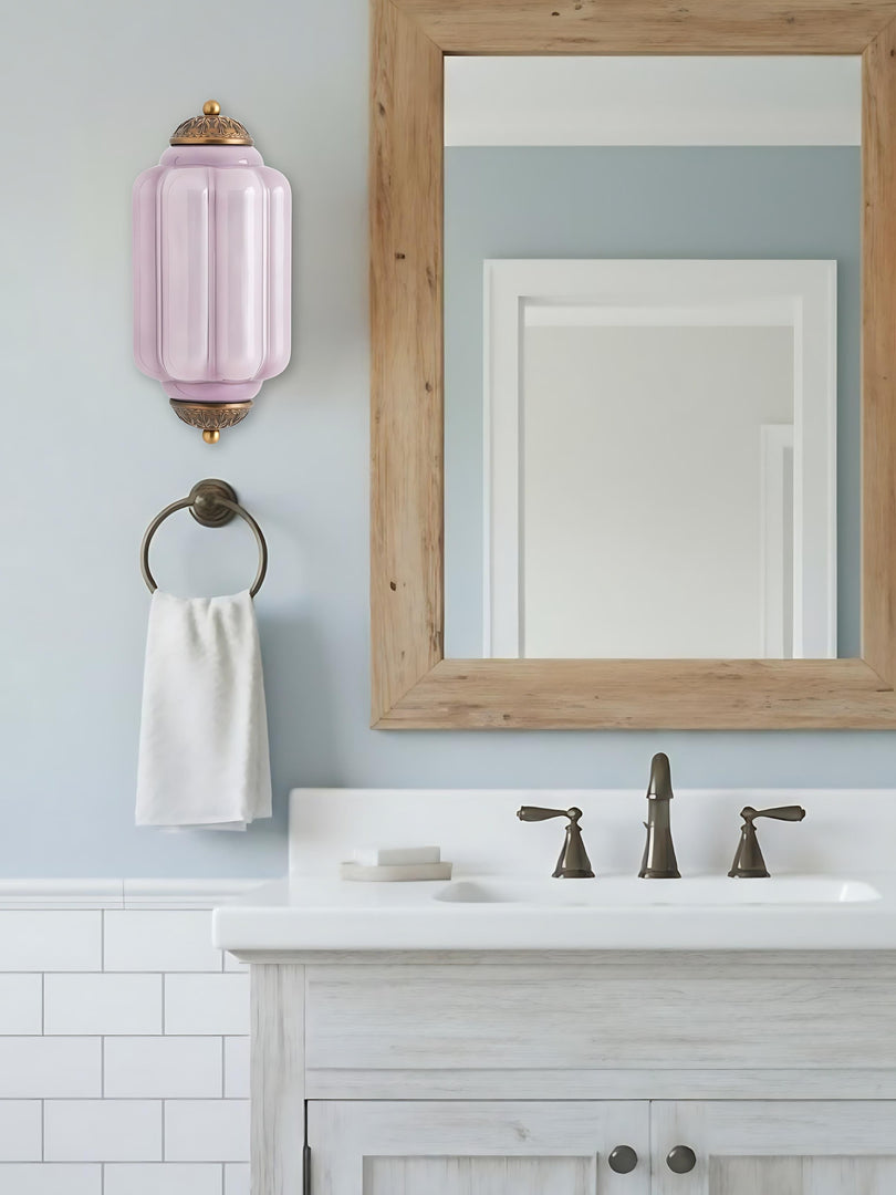 Vintage Milk Glass Flush Eloise Wall Sconce for Bedside Hallway