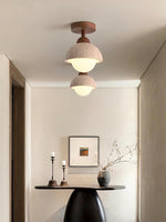 Load image into Gallery viewer, Wabi-Sabi Travertine Dome Ceiling Light
