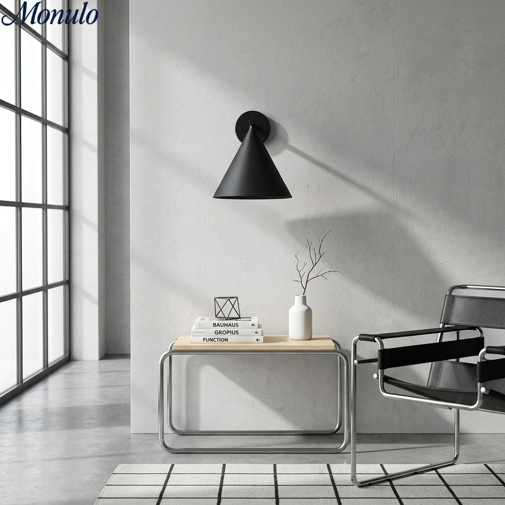 Skulpturale Kegel-Wandlampe – Retro-inspirierte Minimalistische Dekorative Ambientebeleuchtung für Wohnzimmer