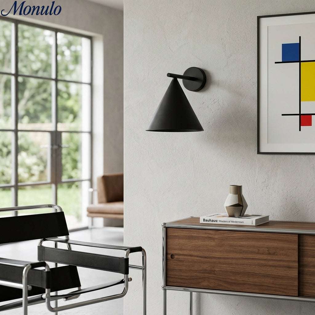 Skulpturale Kegel-Wandlampe – Retro-inspirierte Minimalistische Dekorative Ambientebeleuchtung für Wohnzimmer