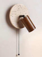 Load image into Gallery viewer, Wabi-Sabi Style Travertine Cylinder Wall Lamp with Pull-chain Switch
