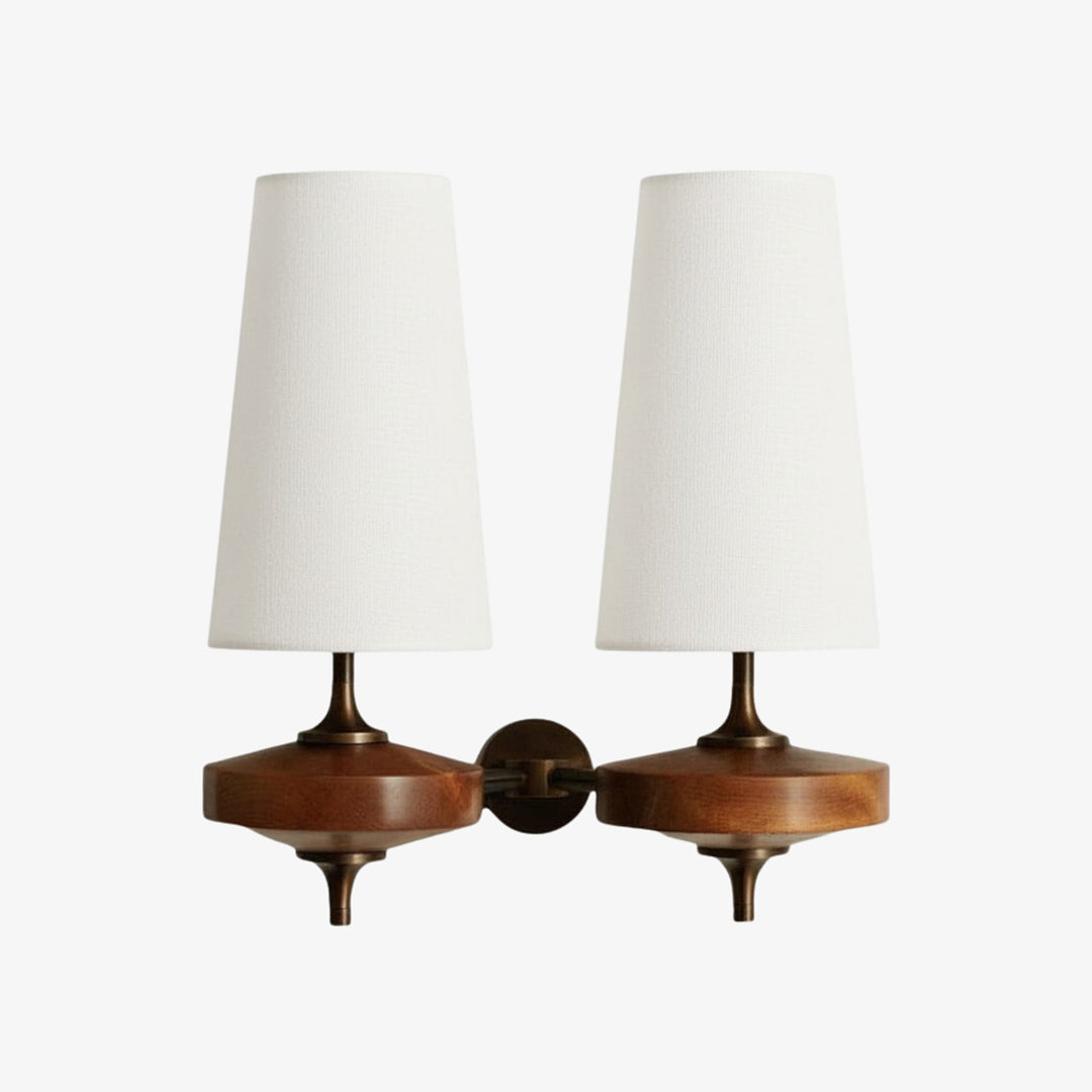 Aplique de pared Rowan Retro con pantalla de tela: iluminación clásica de tela para el dormitorio