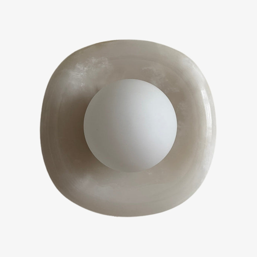 Oria Quadratische und Runde Wandleuchte - Moderne Jade-Lampe für das Schlafzimmer