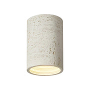 Cylindrical Travertine Lamp - LED Wabi Sabi Ceiling Light for Modern Homes