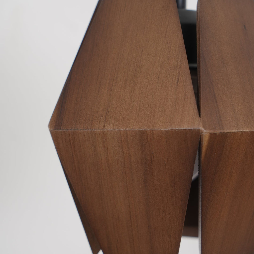 Faceted Walnut and Brass Plug-In Wall Lamp product view 17