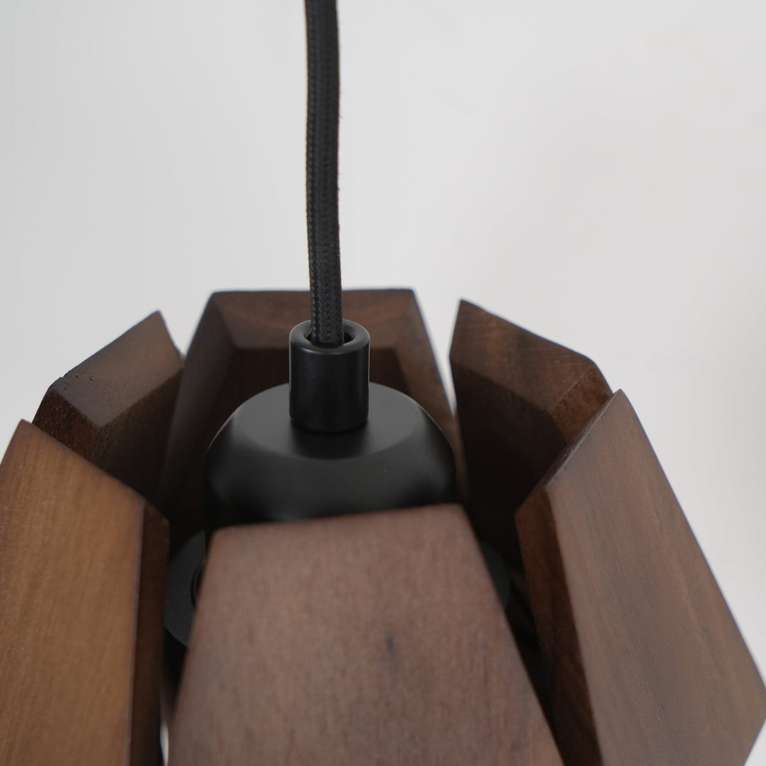 Faceted Walnut and Brass Plug-In Wall Lamp product view 18