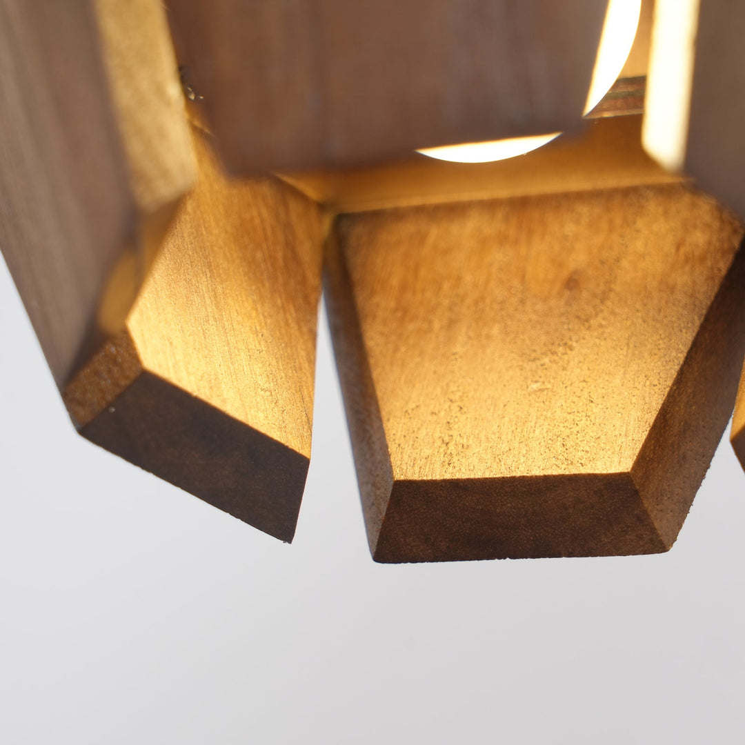 Faceted Walnut and Brass Plug-In Wall Lamp product view 20