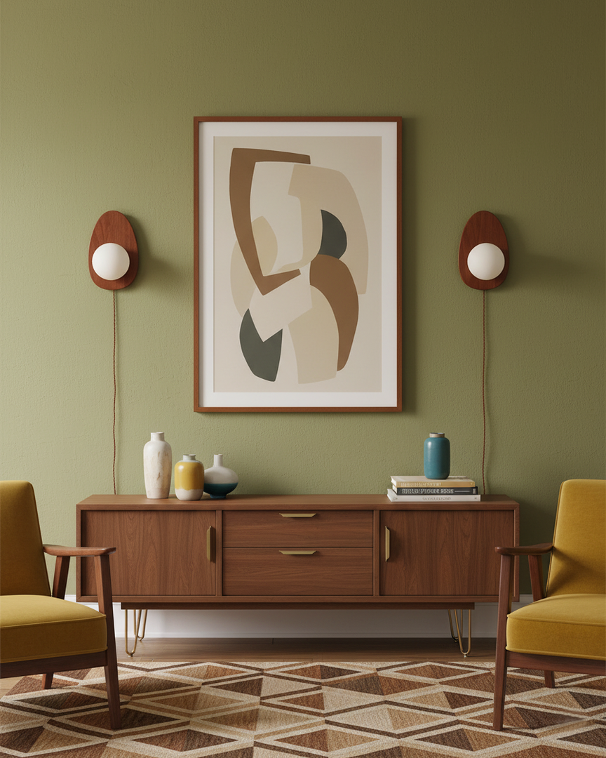 Oval Walnut and Frosted Glass Plug-In Wall Lamp product view 11