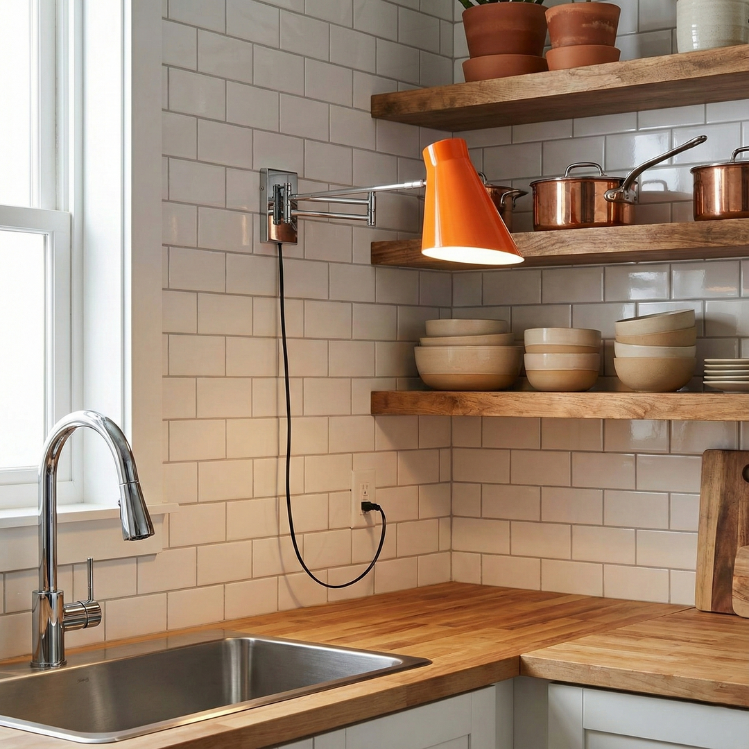 Adjustable Cone Shade Plug-In Wall Lamp product view