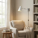 Load image into Gallery viewer, Adjustable Cone Shade Plug-In Wall Lamp alternate room view