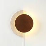 Load image into Gallery viewer, Crescent Halo Travertine Plug-In Wall Light - product image 4