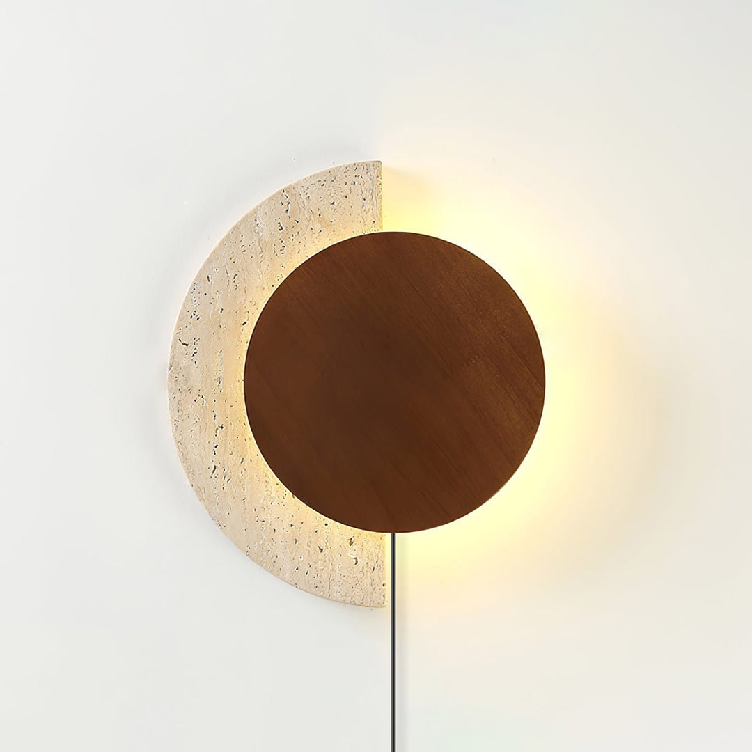 Crescent Halo Travertine Plug-In Wall Light - product image 4