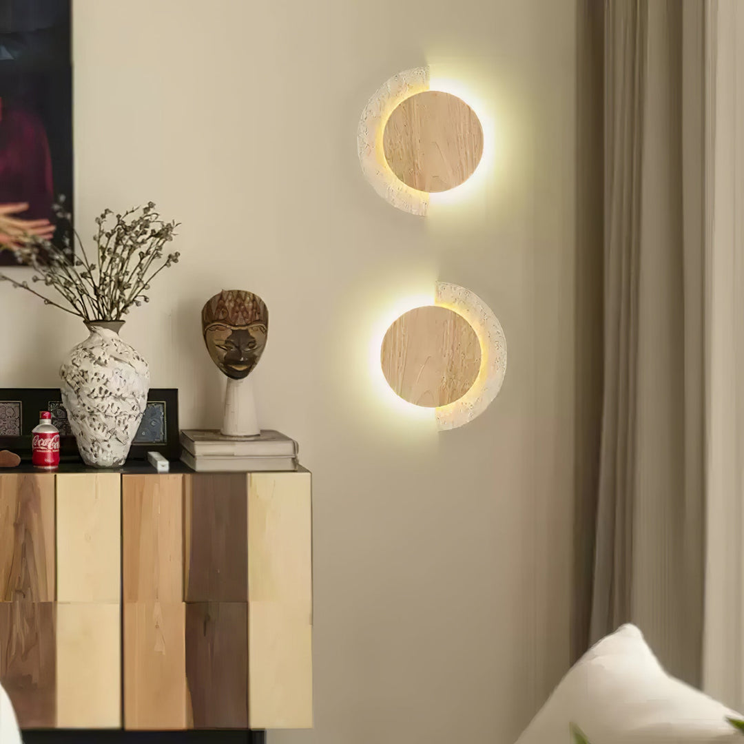 Crescent Halo Travertine Plug-In Wall Light - product image 6