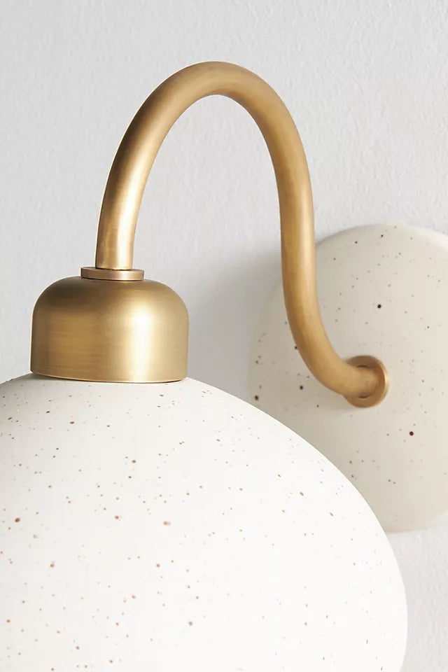 Radiica Ceramic Dome Sconce - Nordic Speckled Wall Light For Bedroom