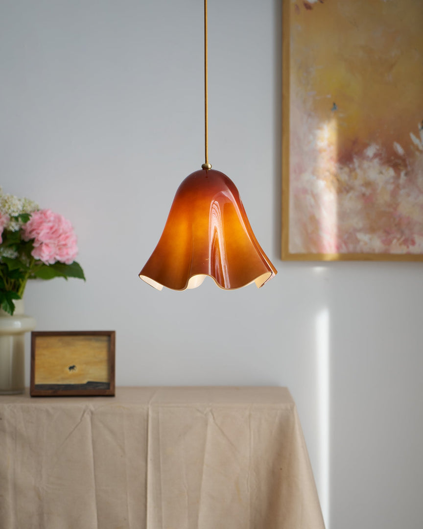 Bellina Wave-Edge Glass Pendant Lamp — Organic Contemporary Style for Dining & Living
