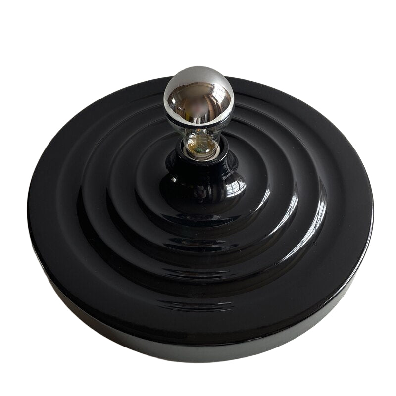 Plafonnier contemporain Space Age Disc, finition chromée