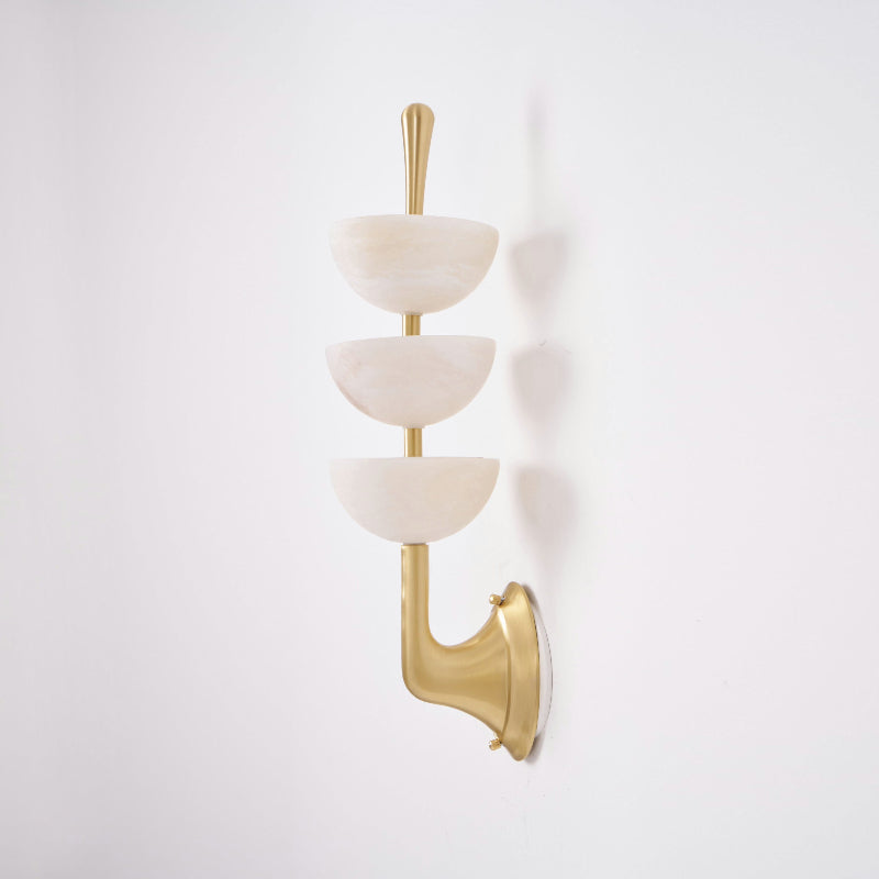 Lámpara de pared triple de alabastro