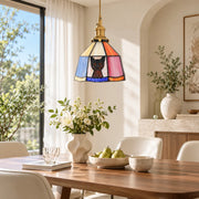 Tiffany Cat Stained Glass Pendant Lamp