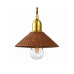 Bild in Gallery-Viewer laden, Cherry wood hand-carved solid wood pendant light with brass E27 holder