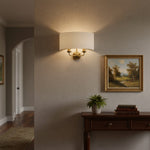 Bild in Gallery-Viewer laden, Tela Eleganter Stoffschirm Wandleuchte mit Veredeltem Metallrahmen für Wohnzimmer und Schlafzimmer