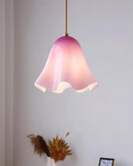Charger l&#39;image dans la visionneuse de galerie, Bellina Wave-Edge Glass Pendant Lamp — Organic Contemporary Style for Dining &amp; Living
