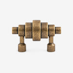 Load image into Gallery viewer, Antique brass cabinet pull with 1.26-inch center-to-center mounting