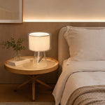 Load image into Gallery viewer, Natural Glass Table Lamp With Fabric Shade